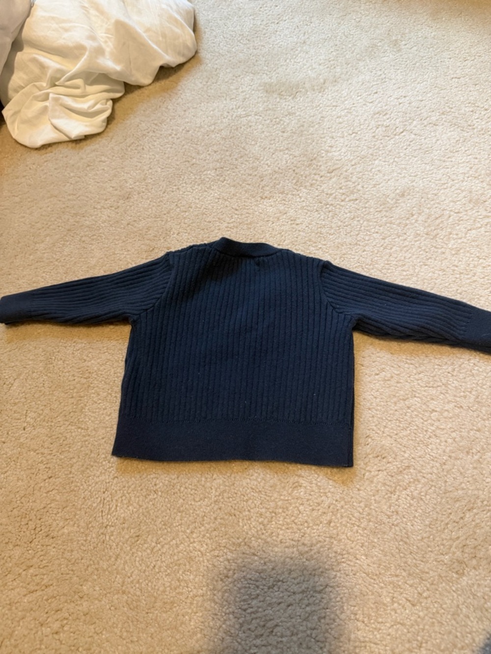 Kith Navy Ribbed Button-Front Kids Cardigan - Picture 3 of 3
